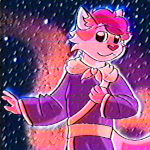 A floating Prince in space, looking like some kind of 80s cartoon character